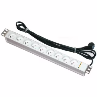 Силовой блок Conteg 19" 1U 9хSchuko, без выключателя, кабель 3м. (DP-RP-09-SCHU)