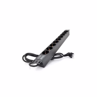 Силовой блок 19" 9 розеток, кабель 1.8м, алюм. корпус PiPo (PP9PDUGR)