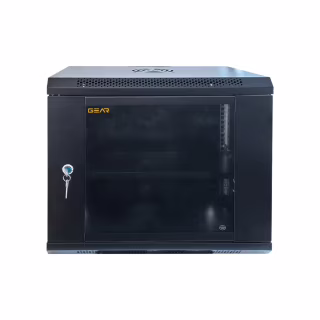 Шкаф настенный GEAR 9U 19'' 600x600x500 мм, + полка 19", black (GWMSN-9U-600-600)