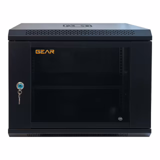 Шкаф настенный GEAR 9U 19" 600x450x500 мм, + полка 19", black (GWMSN-9U-600-450)