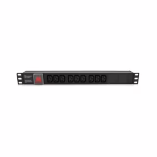 Силовий блок 19" 9 розеток С13, без кабеля, вимикач, метал. корпус Voltronic (PPX9PDUGR)