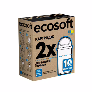 Картридж для фильтра кувшина Ecosoft К-т Картриджів для глечиків покращений (2 шт) (4820056800692)
