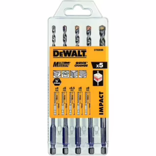 Набір свердл DeWALT универсальных MULTI MATERIAL IMPACT,5 шт, пластиковий кейс (DT60099)