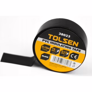 Изоляционная лента Tolsen 19 мм х 9.2 м черная 0.13 мм (38023)