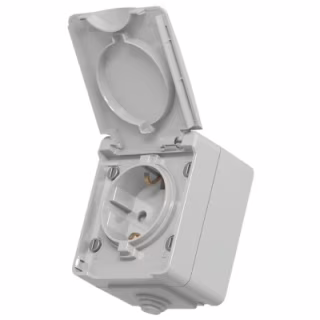 Розетка Videx BINERA IP65 зовнішня 1ая із заземленням сірка (BINERA IP65 наружная 1ая с заземлением сера)