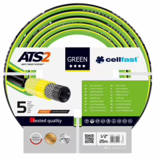 Поливочный шланг Cellfast GREEN ATS, 1/2", 25м, 5 слоев, до 30 Бар, -20…+60°C (15-100)