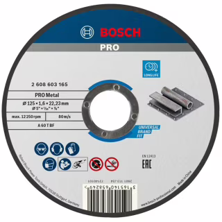 Круг відрізний Bosch Standard for Metal прямий 125х1.6мм (2.608.603.165)