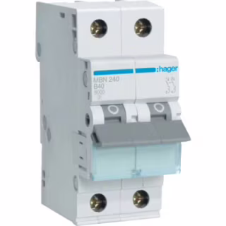 Автоматичний вимикач Hager 2-п. B 40A (6kA) 2M (B) (MBN240)