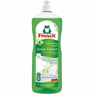 Засіб для ручного миття посуду Frosch Зелений лимон 1 л (4009175148094/4009175170675)