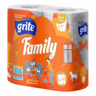 Туалетная бумага Grite Family 3 слоя 4 рулона (4770023482119)