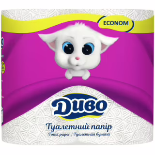Туалетная бумага Диво Econom 2 слоя белая 4 рулона (4820003832066)