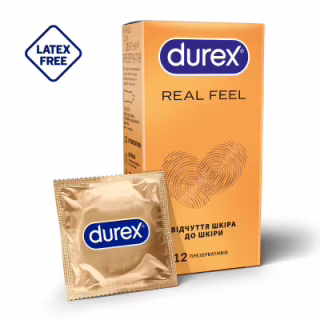 Презервативы Durex Real Feel из синтетического латекса (безлатексные) 12 шт. (5052197026719)