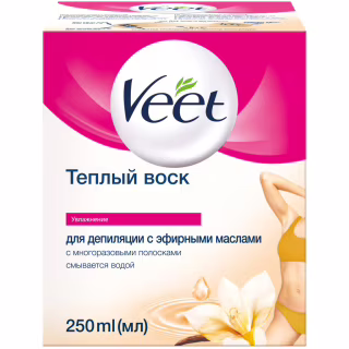 Воск для депиляции Veet теплый с эфирными маслами 250 мл (8002990293235)