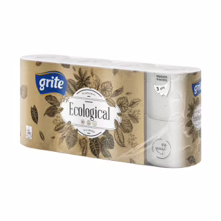 Туалетная бумага Grite Ecological Plius 3 слоя 8 рулонов (4770023350241)