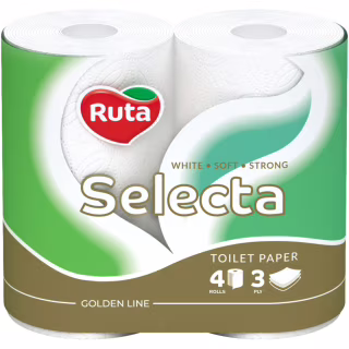 Туалетний папір Ruta Selecta 3 шари 4 рулони (4820023744387)