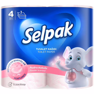 Туалетная бумага Selpak Perfumed Пудра 3 слоя 4 рулона (8690530065482)