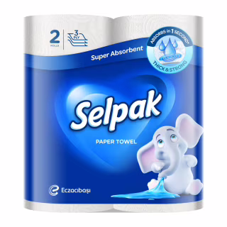 Бумажные полотенца Selpak 3 слоя 80 отрывов 2 рулона (8690530015029)