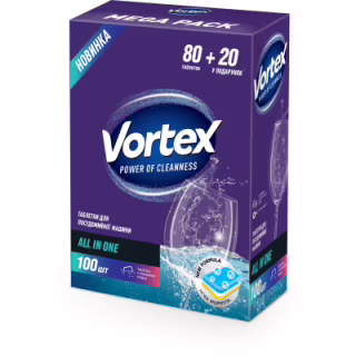 Таблетки для посудомийних машин Vortex All in 1 100 шт. (4823071623093)