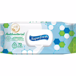 Влажные салфетки Superfresh Antibacterial с клапаном 72 шт. (4823071630510)