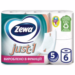 Туалетная бумага Zewa Just 1 5 слоев 6 рулонов (7322541189314)