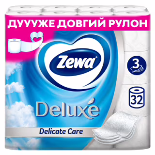 Туалетний папір Zewa Deluxe білий 3 шари 32 рулони (7322541343181)