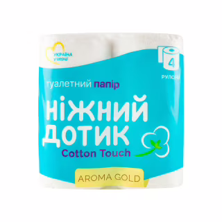 Туалетная бумага Ніжний дотик Aroma Gold 2 слоя 4 рулона (4823019010992)