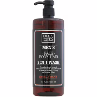 Гель для душа Dead Sea Collection Sandalwood мужской 3 в 1 для тела, волос и лица 1000 мл (7290102256952)