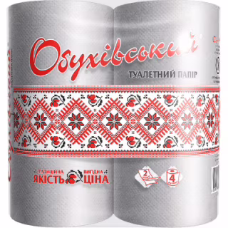 Туалетная бумага Обухівський 2 слоя серая 4 рулона (4820003833803)