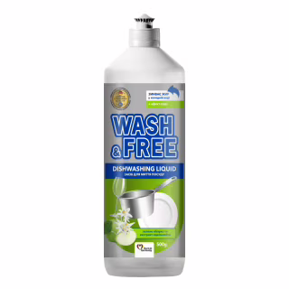 Средство для ручного мытья посуды Wash&Free Зеленое яблоко и экстракт эдельвейса 500 г (4260637724267/4823128001386)