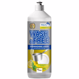 Засіб для ручного миття посуду Wash&Free Соковитий лимон та м'ята 500 г (4823128001362)