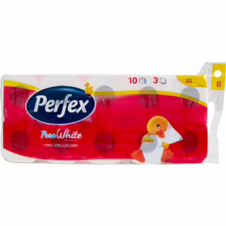 Туалетная бумага Perfex Pure White 3 слоя 10 рулонов (8600101745910)