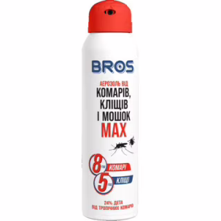 Аерозоль від комах Bros MAX від комарів і кліщів 90 мл (5904517065185/5904517324572)