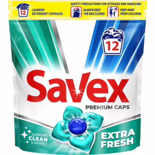 Капсулы для стирки Savex Premium Caps Extra Fresh 12 шт. (3800024046834)
