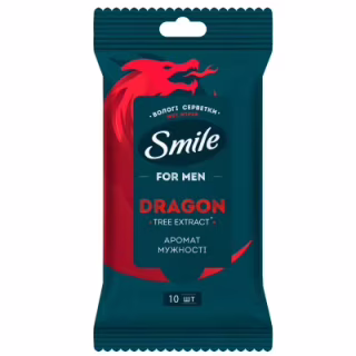 Влажные салфетки Smile Men С экстрактом дерева дракона 10 шт. (4823071656923/4823071661965)