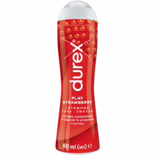 Інтимний гель-змазка Durex Play Saucy Strawberry зі смаком та ароматом полуниці (лубрикант) 50 мл (4820108005280)
