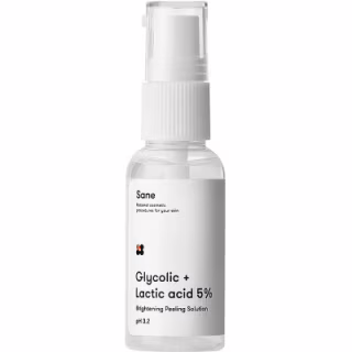 Пилинг для лица Sane Brightening Peeling Solution С гликолевой и молочной кислотой 5% 30 мл (4820266830410)