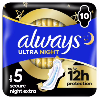 Гігієнічні прокладки Always Ultra Secure Night Extra Розмір 5 10 шт. (8006540093849)