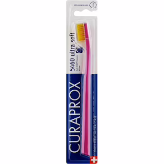 Зубная щетка Curaprox CS 5460 Ultra Soft Ультрамягкая D 0.10 мм Розовая с желтой щетиной (CS 5460-12)