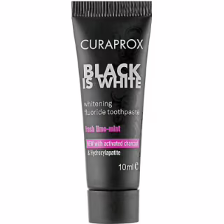 Зубная паста Curaprox Black is White С активированным углем 10 мл (7612412425895)