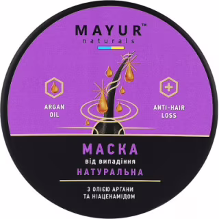 Маска для волос Mayur Против выпадения с Аргановым маслом и Ниацинамидом 250 мл (4820230953374)