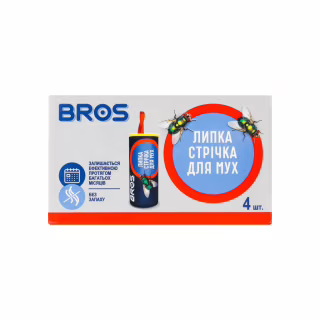 Липкая лента от насекомых Bros От мух 4 шт. (5904517061316)