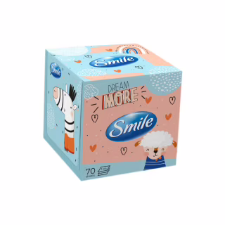 Салфетки косметические Smile 3 слоя 70 листов Дизайн коробки в ассортименте (4823071661996)