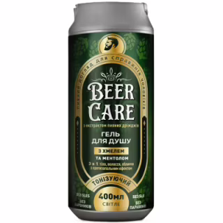 Гель для душа Beer Care 3 в 1 С хмелем и ментолом Тонизирующий 400 мл (4820164641996)