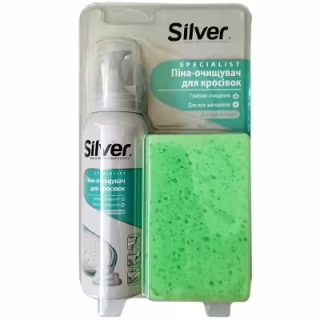 Пена для обуви Silver Очиститель для кроссовок 125 мл + Губка (8690757009399)