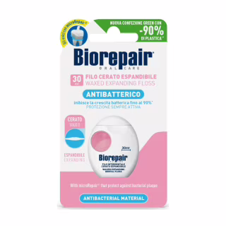 Зубная нить Biorepair Защита десен Расширяющая с гидроксиапатитом и гиалуроновой кислотой 30 м (8017331058244)