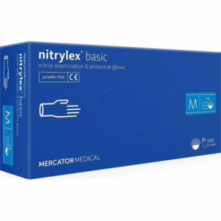 Медицинские перчатки Mercator Medical Nitrylex Basic Нитриловые Неопудренные диагностические Размер M Синие 100 шт. (3.1006) (5906615034582/5906615029571)