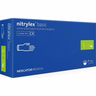 Медицинские перчатки Mercator Medical Nitrylex Basic Нитриловые Неопудренные диагностические Размер S Синие 100 шт. (3.1005) (5906615034506/5906615122494)