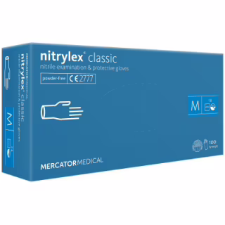 Медицинские перчатки Mercator Medical Nitrylex Classic Нитриловые Неопудренные диагностические Размер M Синие 100 шт. (3.1010) (5906615004905/5906615028642)