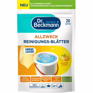 Засіб для миття підлоги Dr. Beckmann Magic Leaves Розчинні серветки для прибирання Літній лимон 20 шт. (4008455097411)