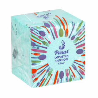 Серветки столові Parus 1 шар Зелені 100 шт. (4820044170233)
